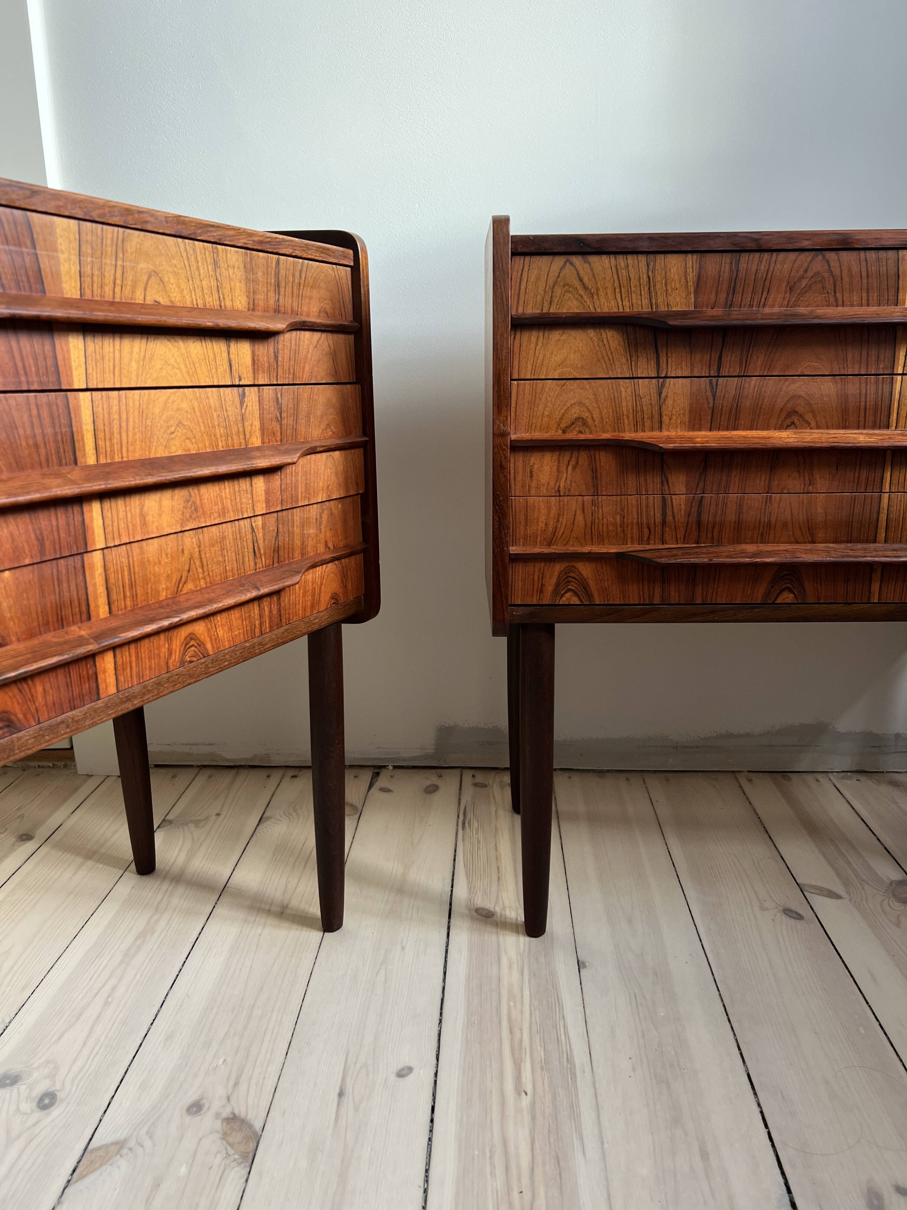 Paire de commodes danoises en palissandre des années 1960
