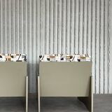 Vintage lounge chairs – newly upholstered in geometric fabric