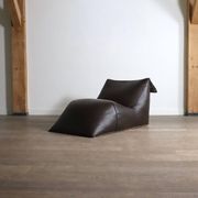 Le bambole chaise longue in brown leather By Mario Bellini for B&B Italia,