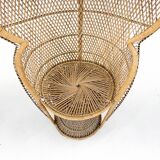 Vintage bohemian peacock wicker chair