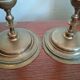Pair of brass and glass candlesticks - centerpiece -