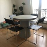 Lot de 4 chaises de salle à manger en cuir Giandomenico Belotti pour Alias