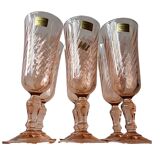 Vintage French Rosaline Champagne Glasses from the 1970s