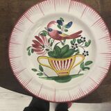 Three earthenware plates from Les Islettes, 18th century