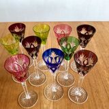 10 bohemian crystal liqueur glasses