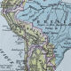 Map 1908 America and Africa 37.5x27.5cm