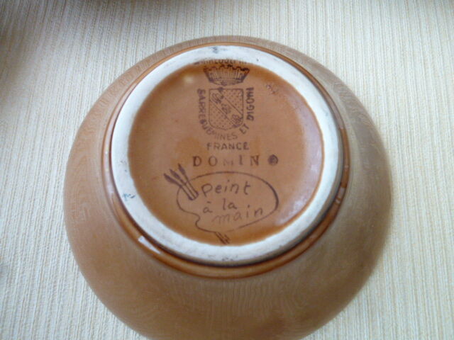 Set of 6 cups Digoin Sarreguemines Model Domino Vintage