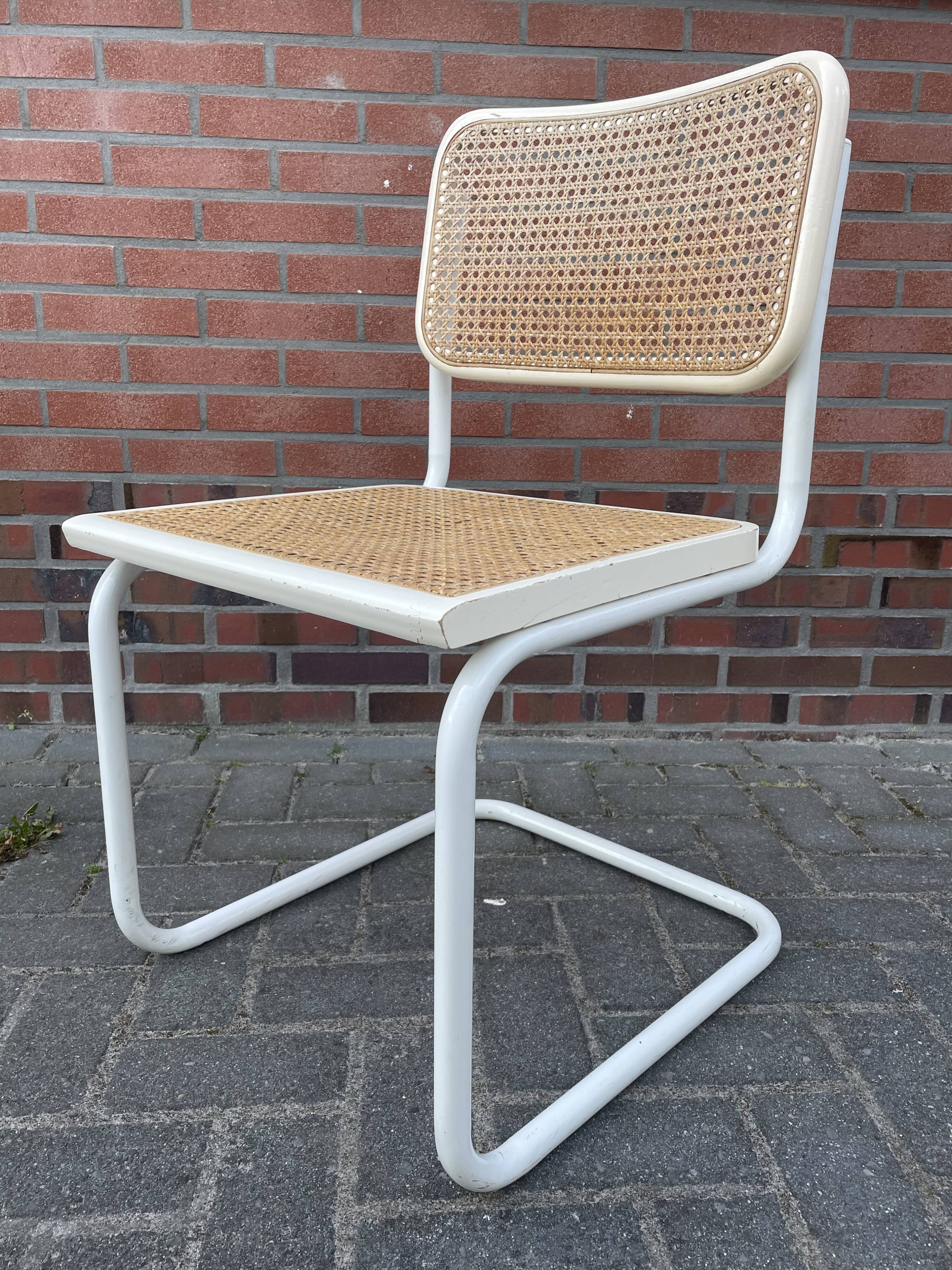 Cesca dining room chair designed by Marcel Breuer
