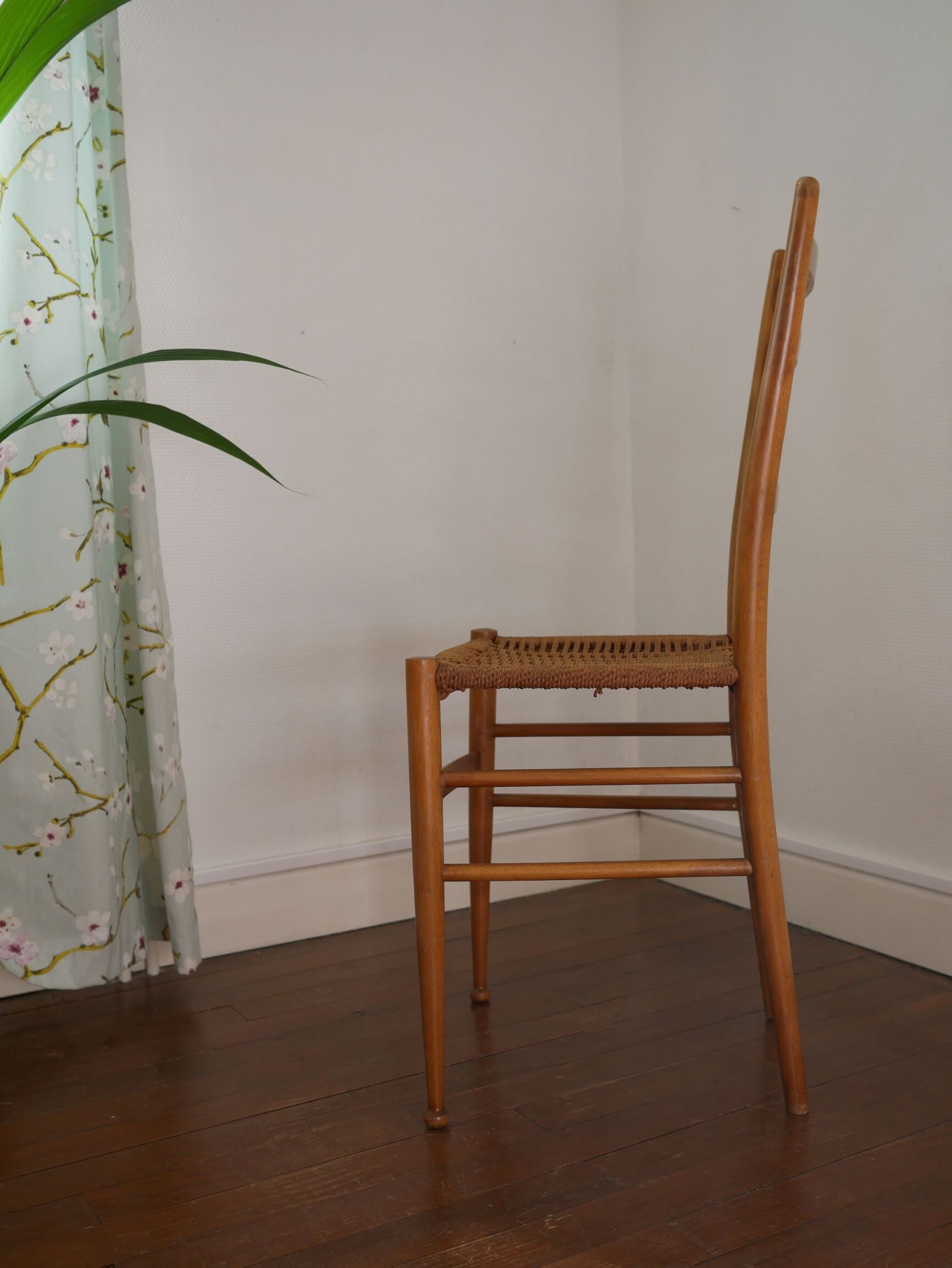 Chairs made of wood and rope