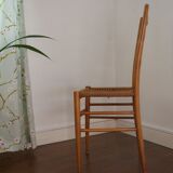 Chairs made of wood and rope