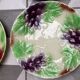 Set de 6 assiettes à dessert en barbotine début XX