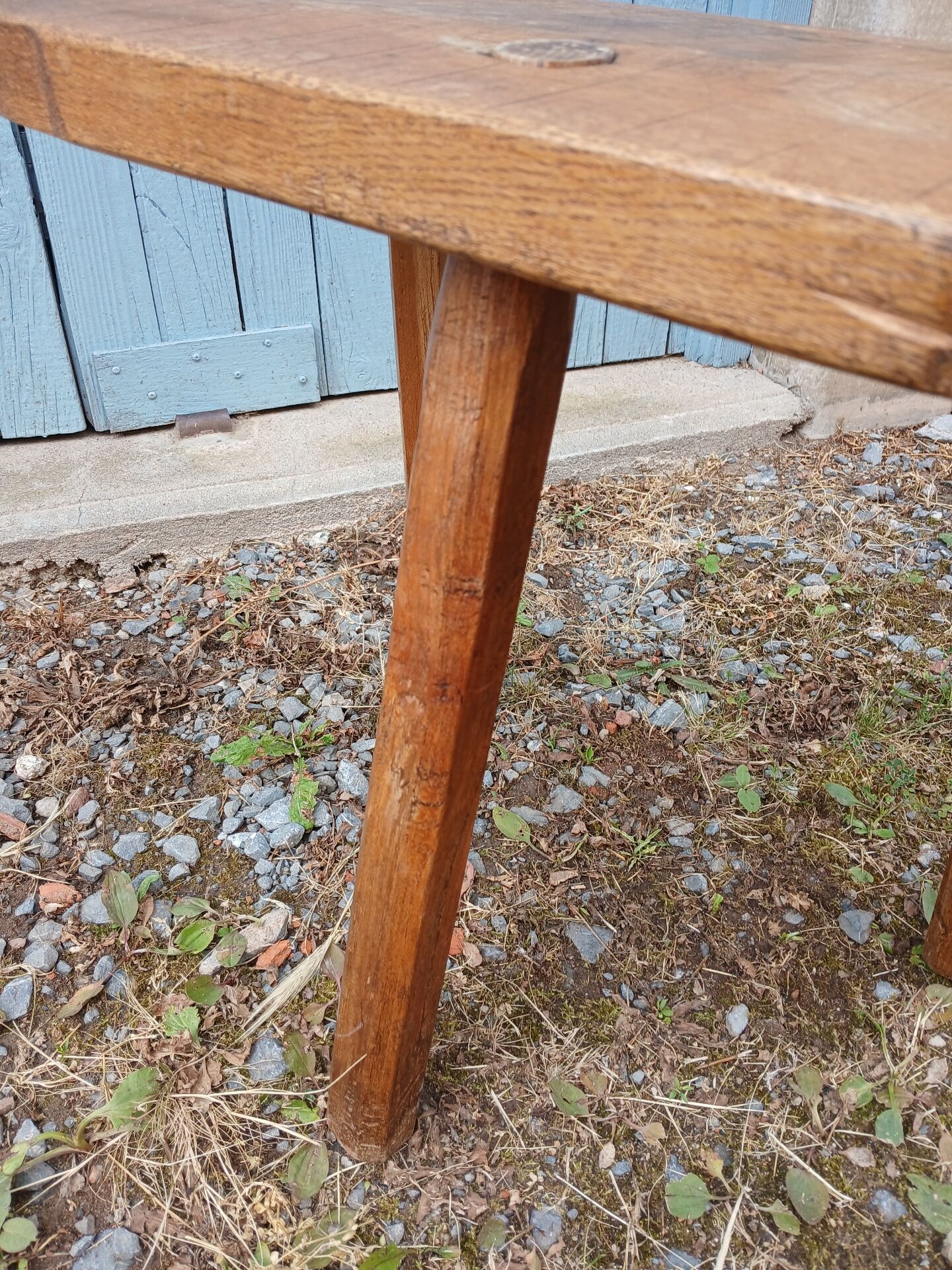 Antique wooden tripod stool