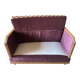 Small 2-seater Art Deco sofa in wood and fabric.