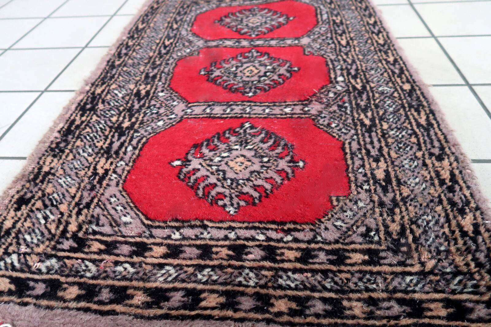 Tapis vintage fait main Boukhara – 63 cm x 103 cm - 1C963