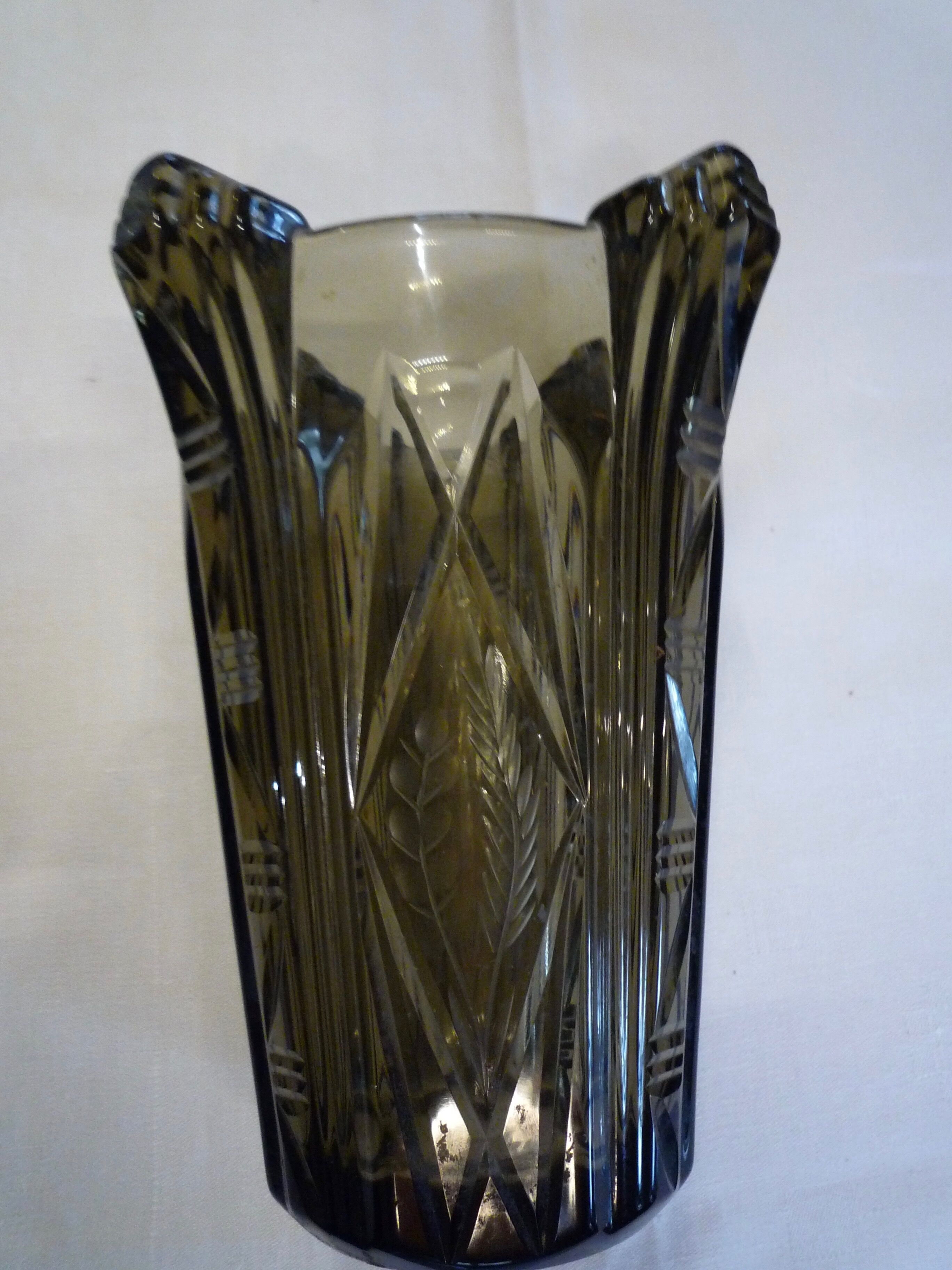 Glass vase art-deco France 1930