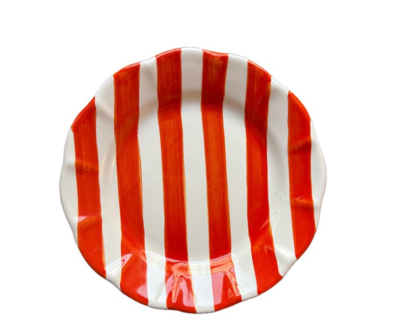 Blood orange striped plate