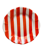 Assiette rayure orange sanguine
