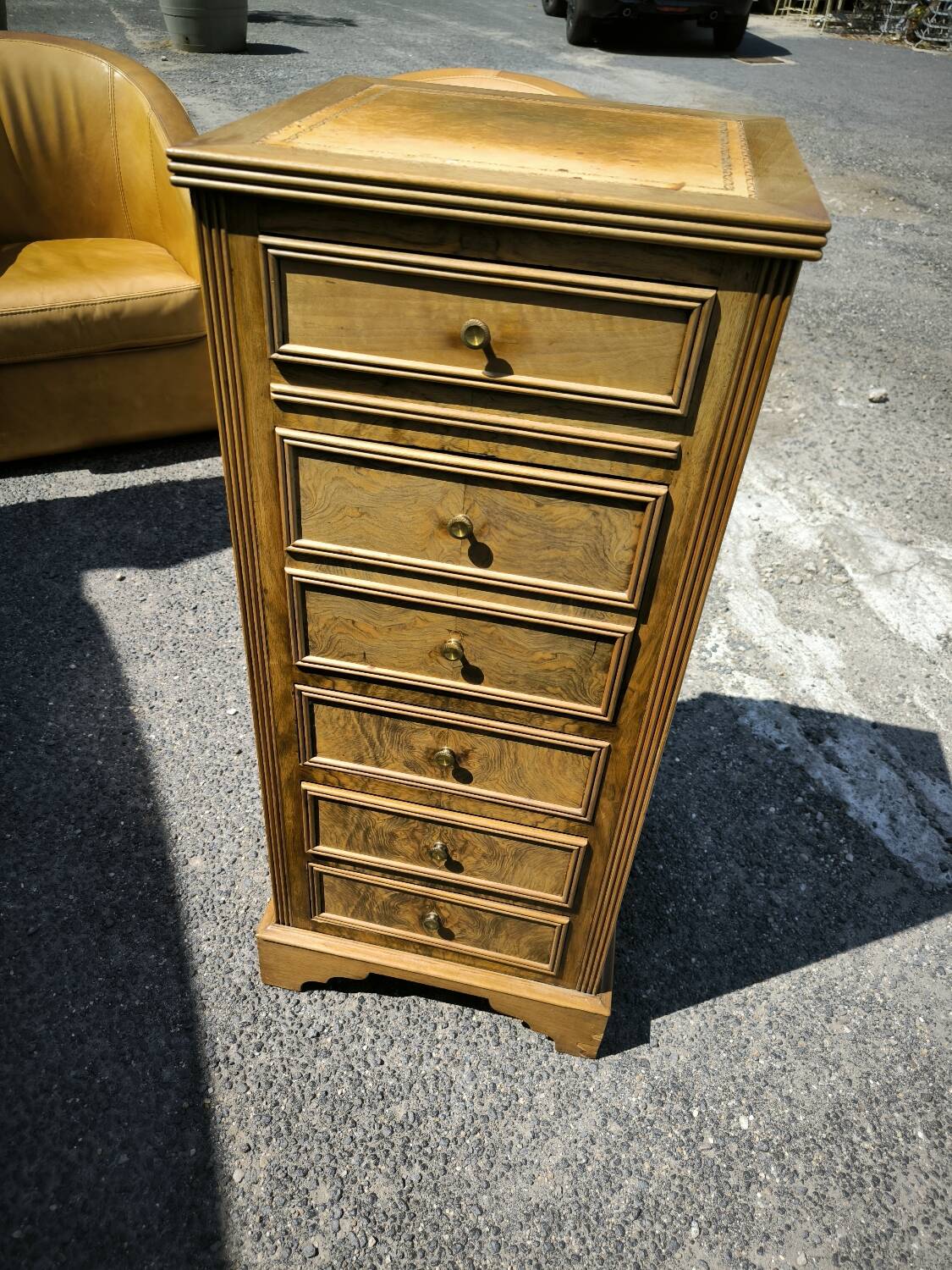 Small 4-sided Louis XVI style walnut cabinet