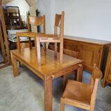 Dining room set table and 6 chairs Maison Regain in Elm