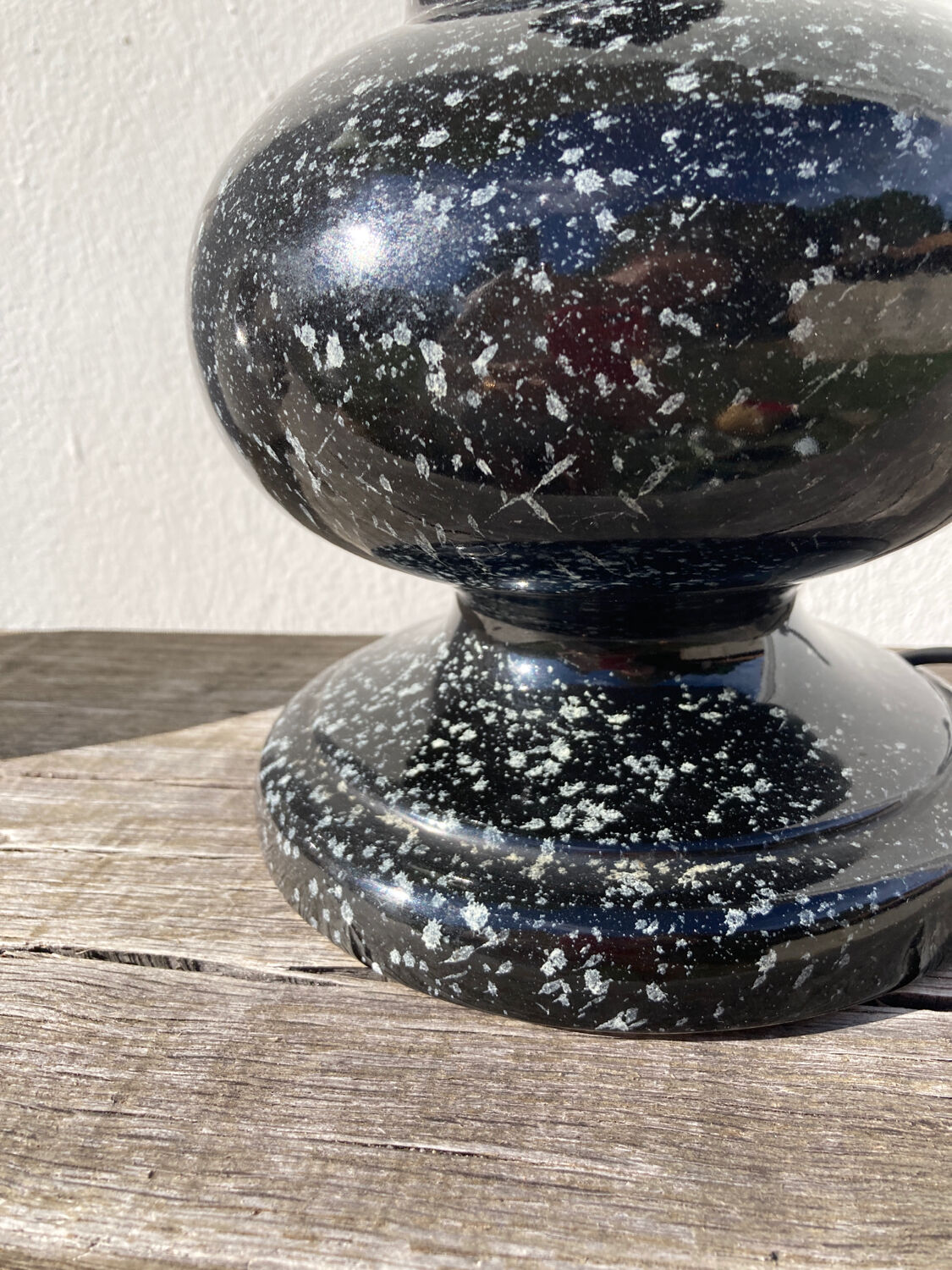 Black Memphis 80 speckled ceramic lamp base