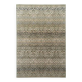 Oriental rug in green and beige wool