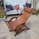 Rocking chaise longue in leather from the 1960s.