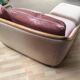 Velvet sofa and its ottoman