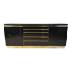 Brass and lacquer sideboard by Jean Claude Mahey, 1970s