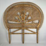 Rattan headboard decoration peacock tail