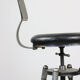 Vintage industrial metal & leather swivel bar stool