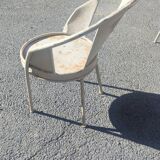 Series of 10 garden chairs made of steel garden patina