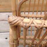 Vintage rattan magazine holder