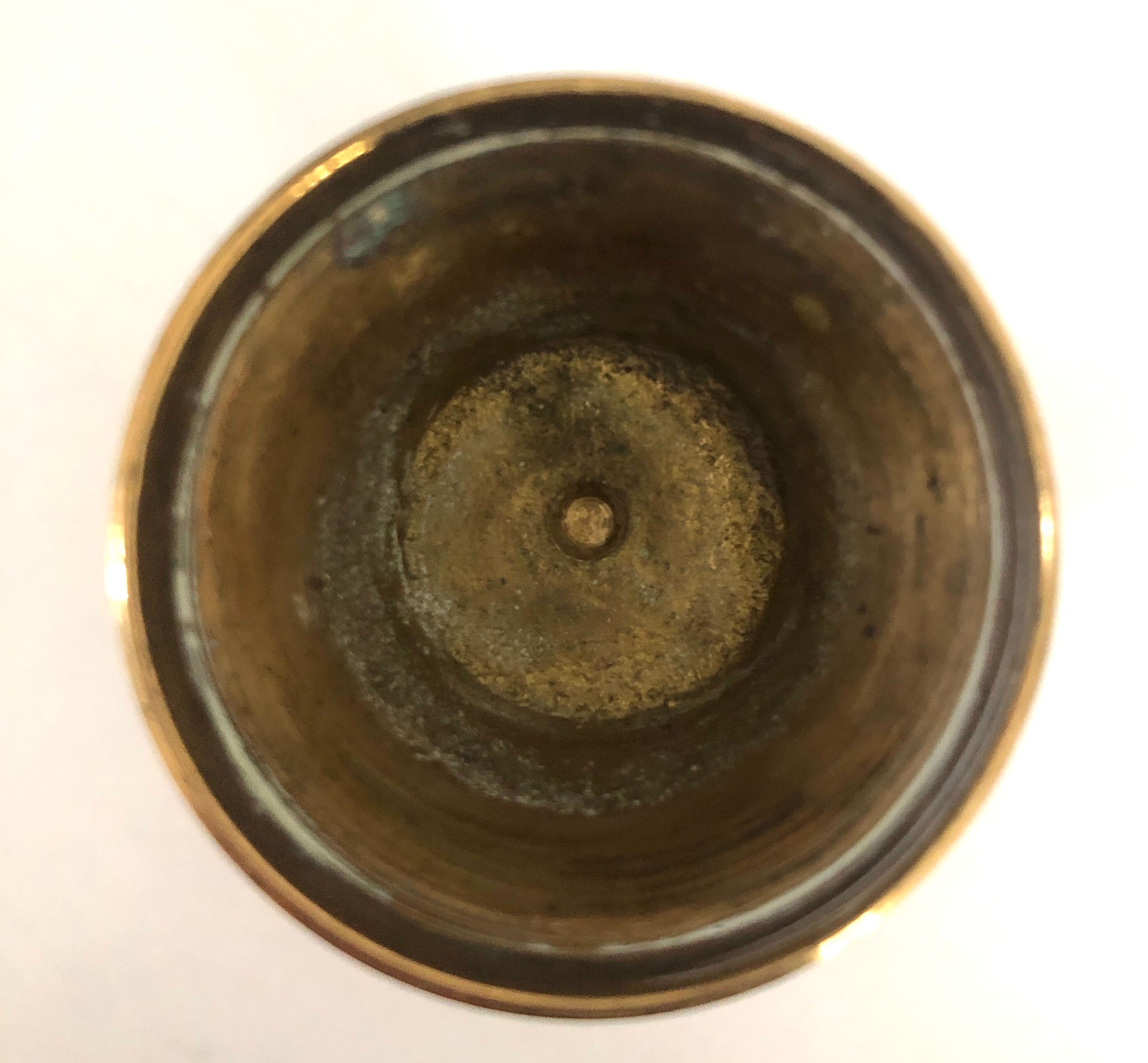 Old gilded brass vase