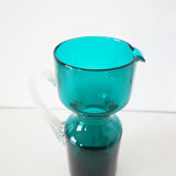 Vintage blue blown glass carafe