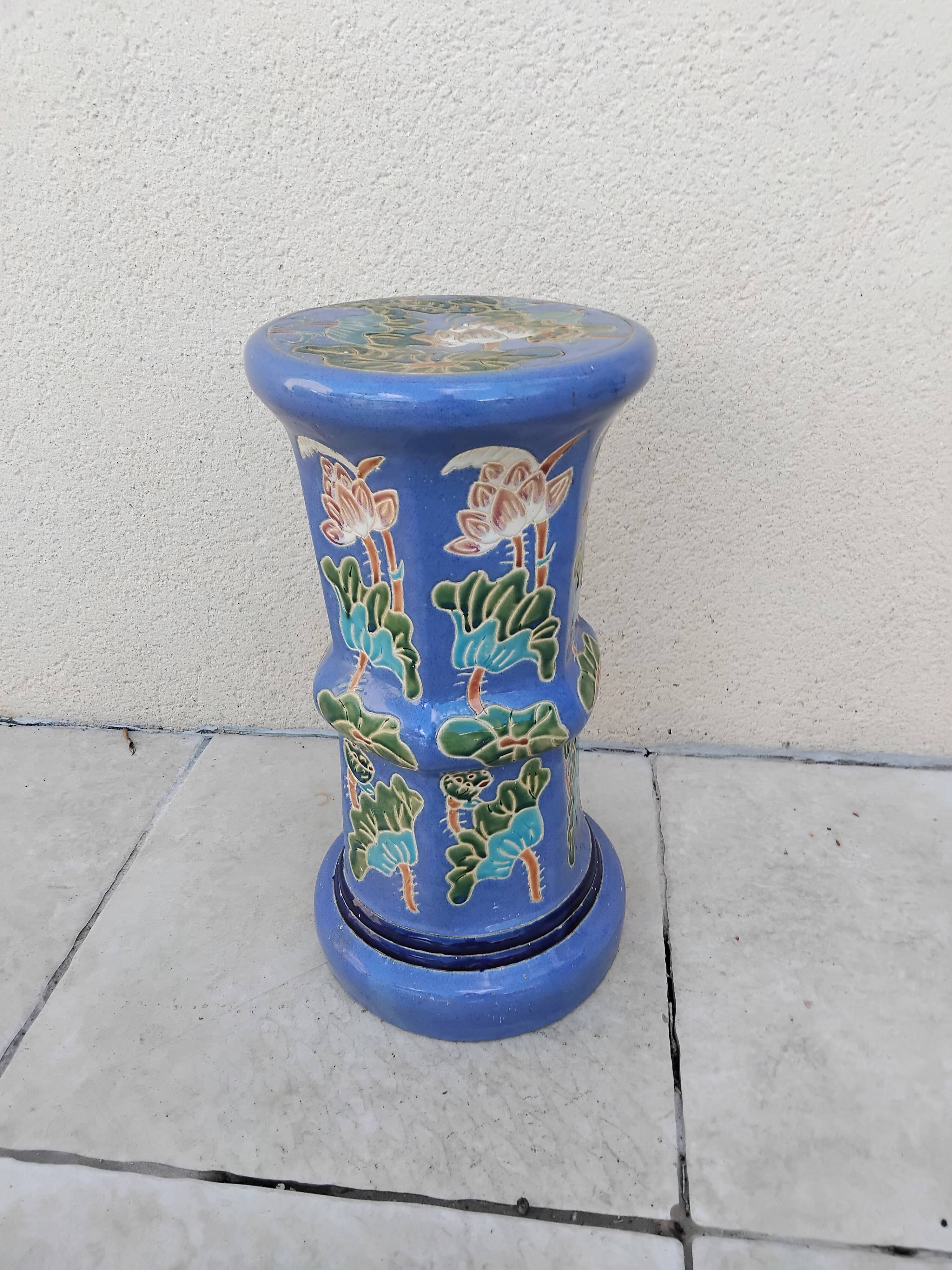 Colonne, porte-plante en céramique, années 80