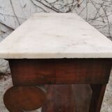 Console in walnut and marble, early 19th century