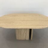 French Coffee Table in Travertine and Marble, 1960s