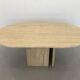 French Coffee Table in Travertine and Marble, 1960s