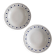 Set of 2 blue heart-shaped deep plates Oxford Brazil.