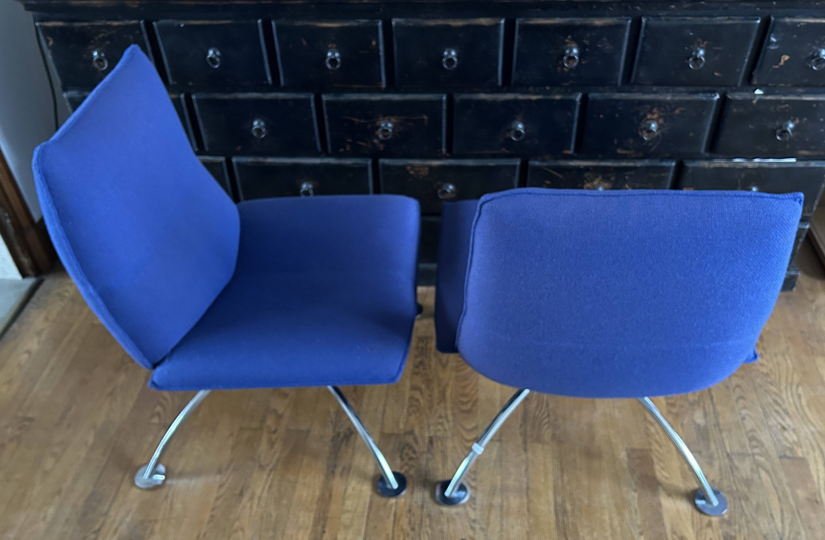 Pair of "delta" model armchairs by Jean-Louis Berthet