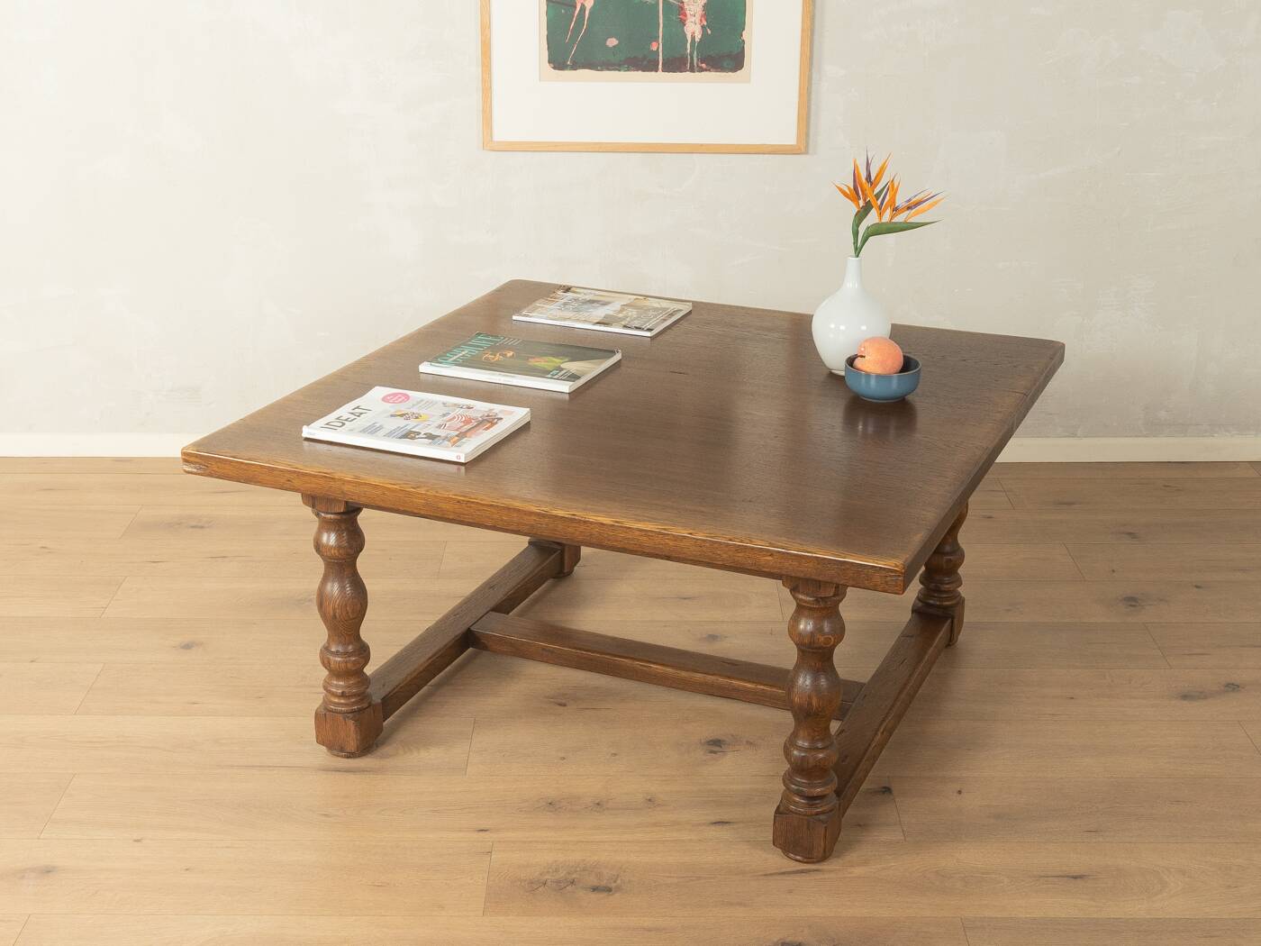 Brutalist coffee table from around 1970 with square top