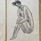 Set of three drawings study of nudes 1920