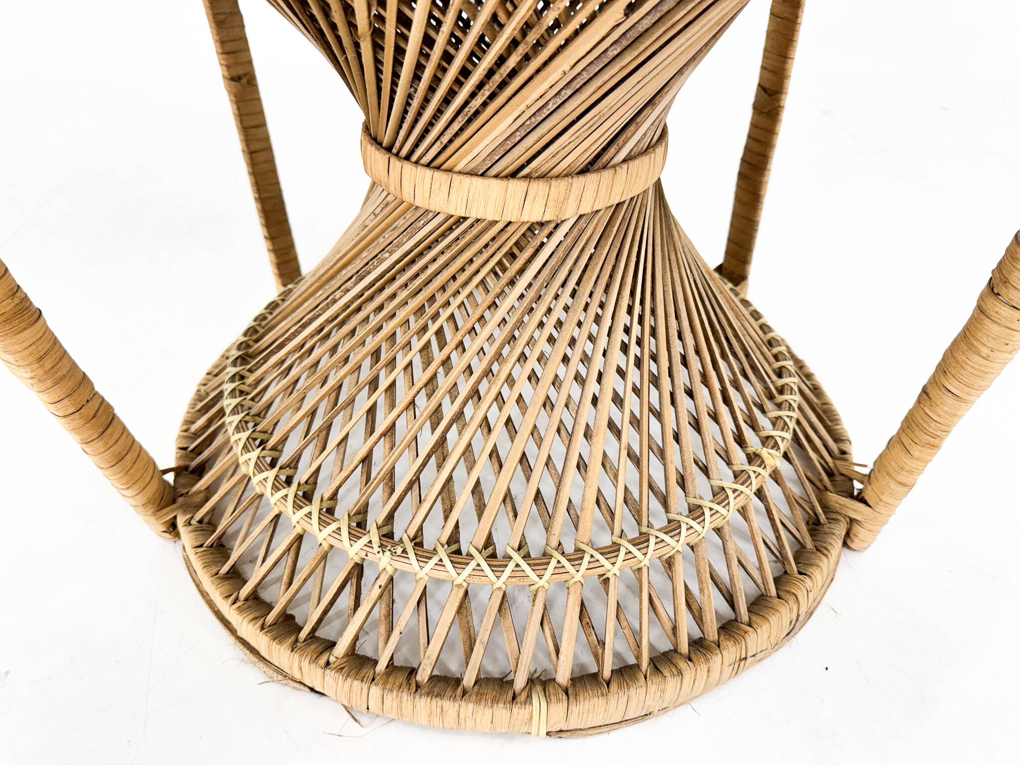 Vintage bohemian peacock wicker chair