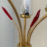 Lampadaire vintage laiton 3 feux 1960