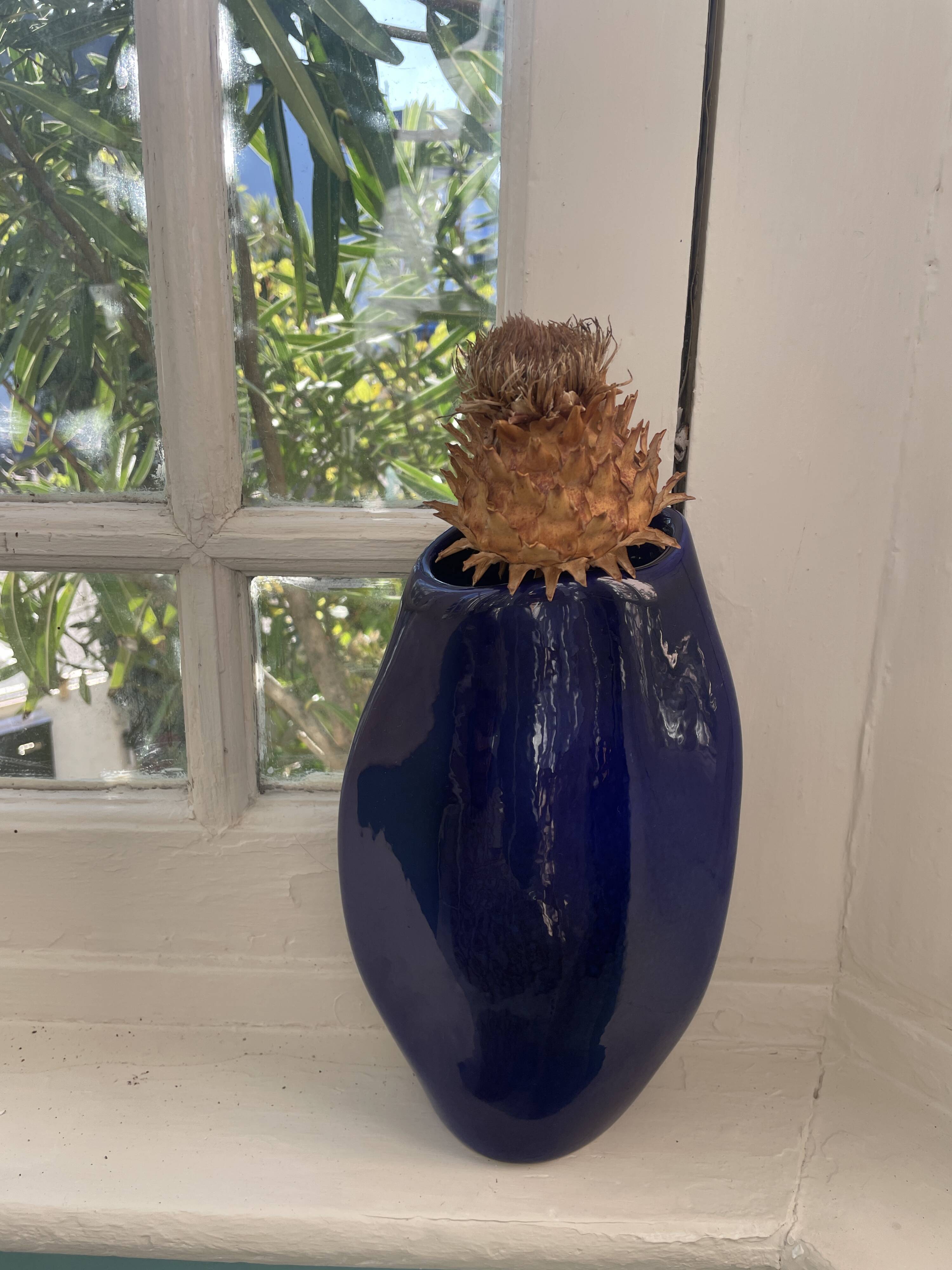 Max Idlas midnight blue ceramic vase