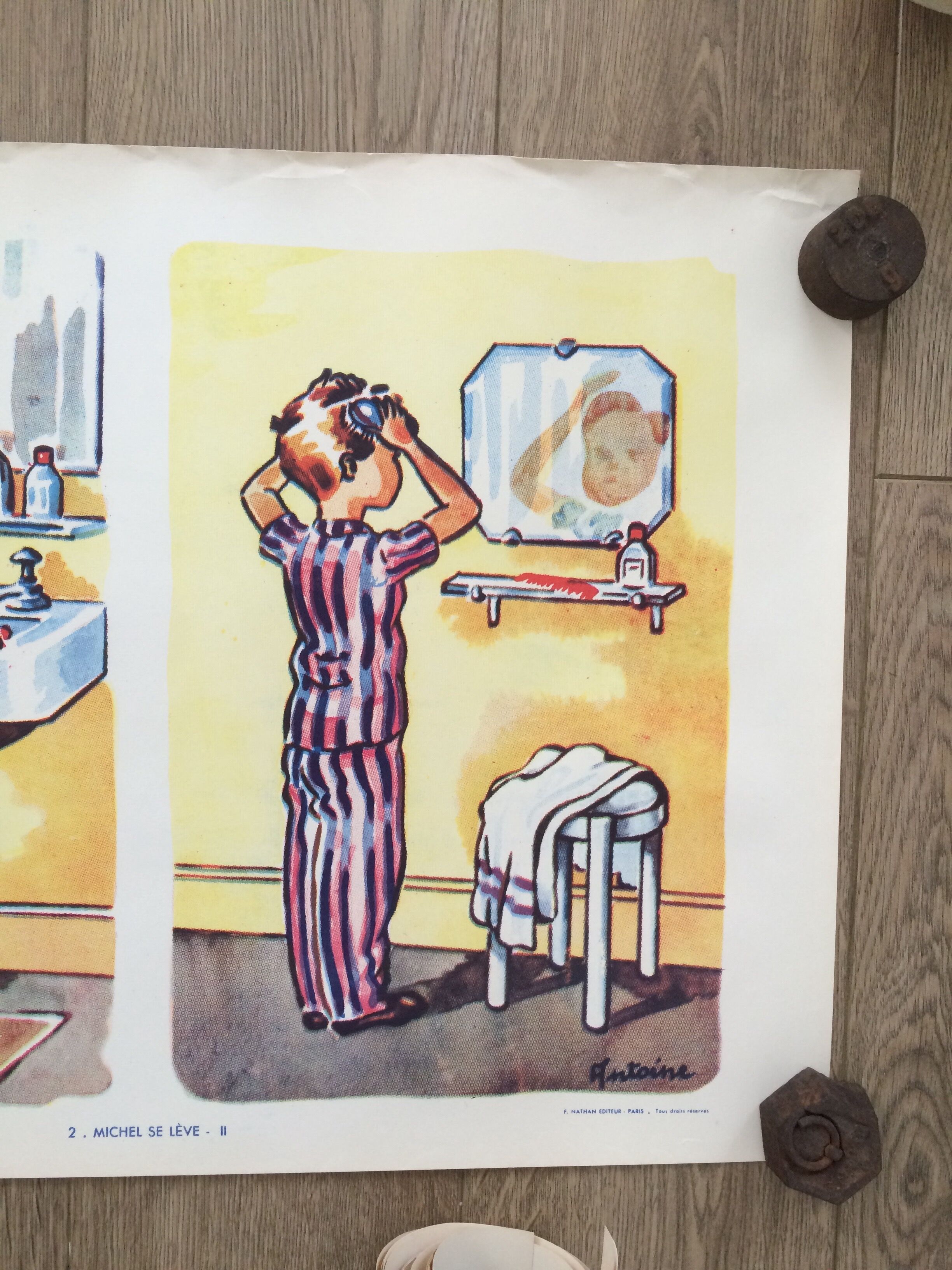 Affiche scolaire "Michel se lève II"