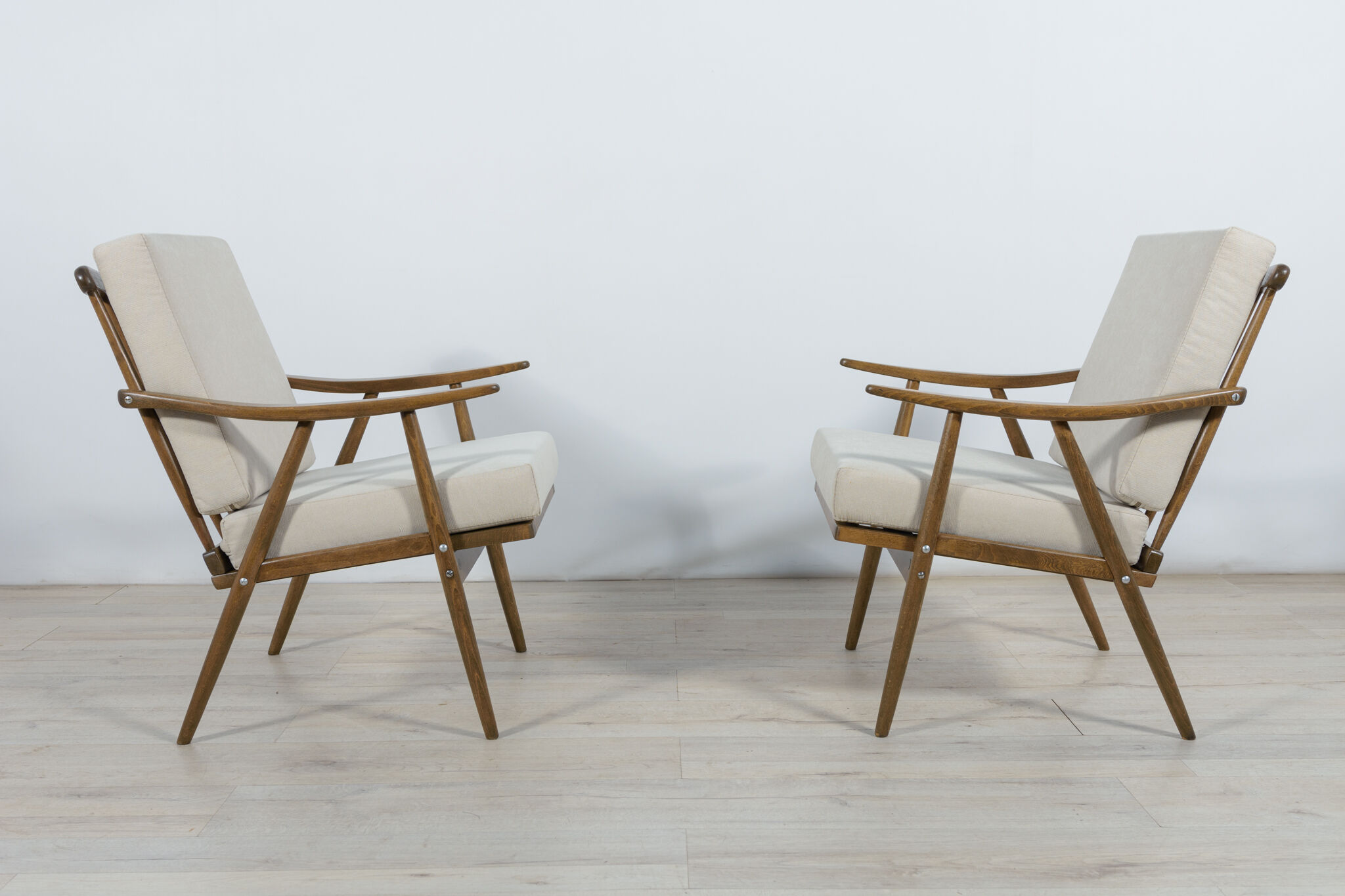 2 mid-century czechoslovak armchairs from ton, 1960s, set of 2