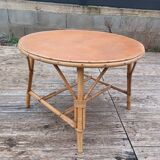 Vintage coffee table in bamboo and rattan.