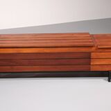 Vintage Wooden Bench with Storage Italiaans 1960