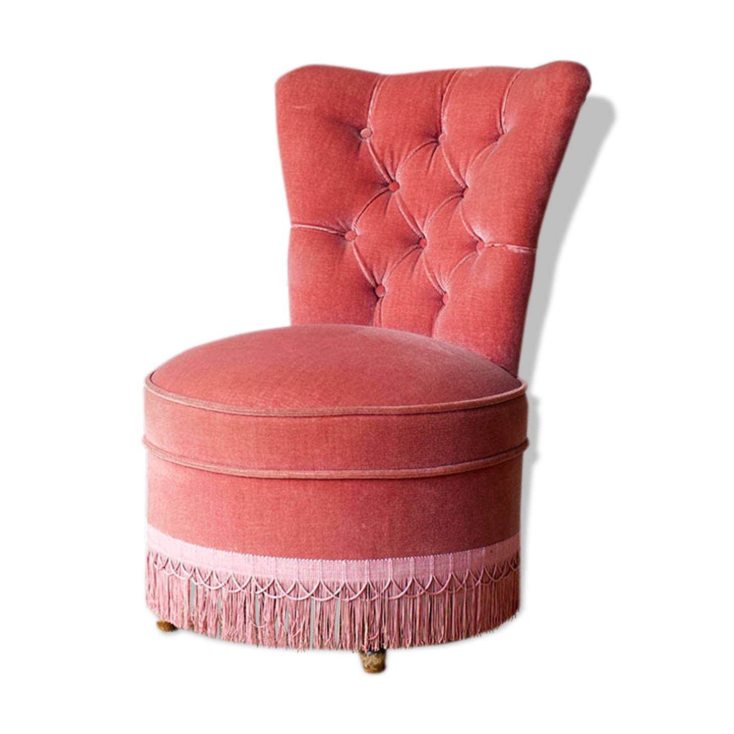 Driver boudoir pink velvet armchair